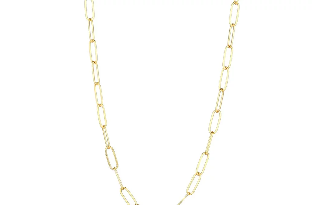 MoMuse Gold Filled Paperclip Necklace 18″