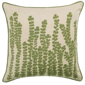 Voyage Maison Herb Green Embroidered Feather Cushion Sage