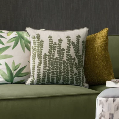Voyage Maison Herb Green Embroidered Feather Cushion Sage