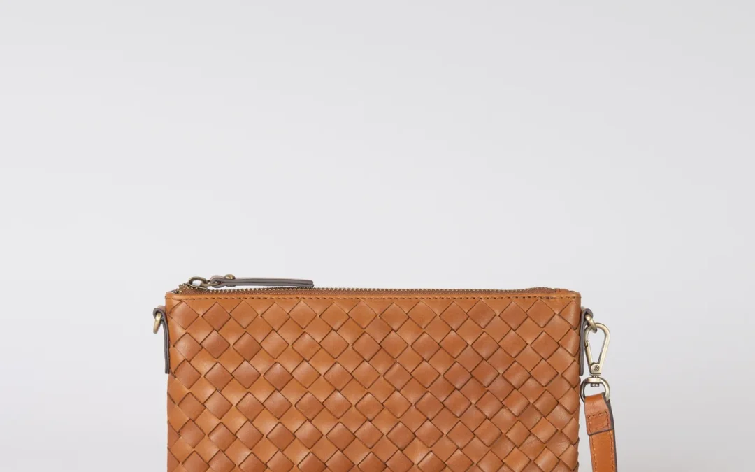 O My Bag – Lexi Cognac Woven Classic Leather