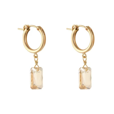 Golden Shadow Emerald Cut Earrings