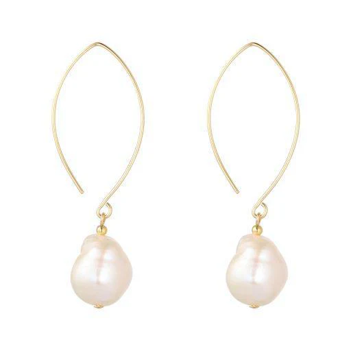 MoMuse Baroque Pearl Oval Open Earring