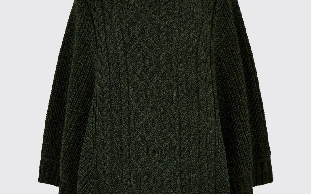 Dubarry Kilronan Merino Poncho in Olive