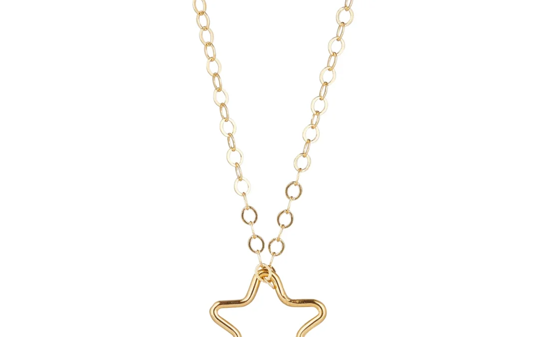 MoMuse Gold Filled Star Outline Pendant Necklace