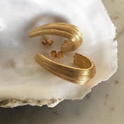 Inner Island Strata Large Earrings Gold - Image 2
