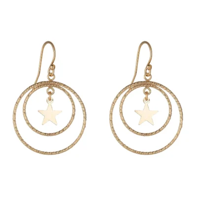 MoMuse Star Double Hoop Earrings