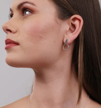 Lynsey de Burca - Unhewn Small Hoop Studs - Image 2