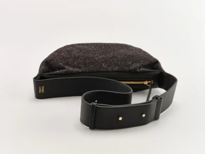 Landa x Magee 1866 Chopo Leather&Tweed Sling Bag Black - Image 6