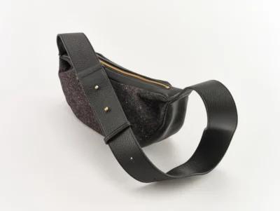 Landa x Magee 1866 Chopo Leather&Tweed Sling Bag Black - Image 7