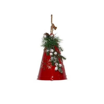 Medium Festive Metal Red Bell