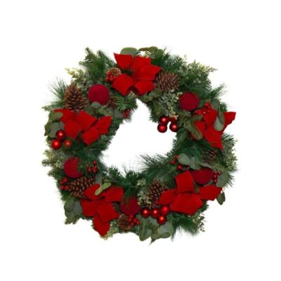 Red Glitter Bow Wreath