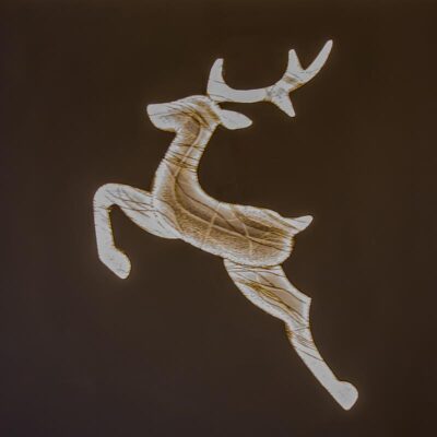 Champagne Glitter LED Light Reindeer